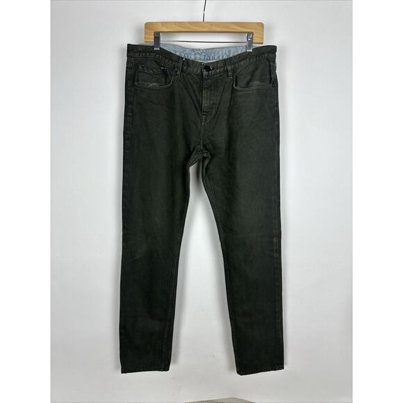 Burberry Brit Denim Jeans Mens Size 36 X 32 Straight Leg Olive Green